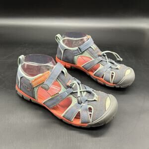 Keen Hiking Sandals Womens Sz 5 Closed Toe & Heel Gray Teal & Orange Waterproof